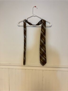 Men's Brown Diagonal Stripe Tie